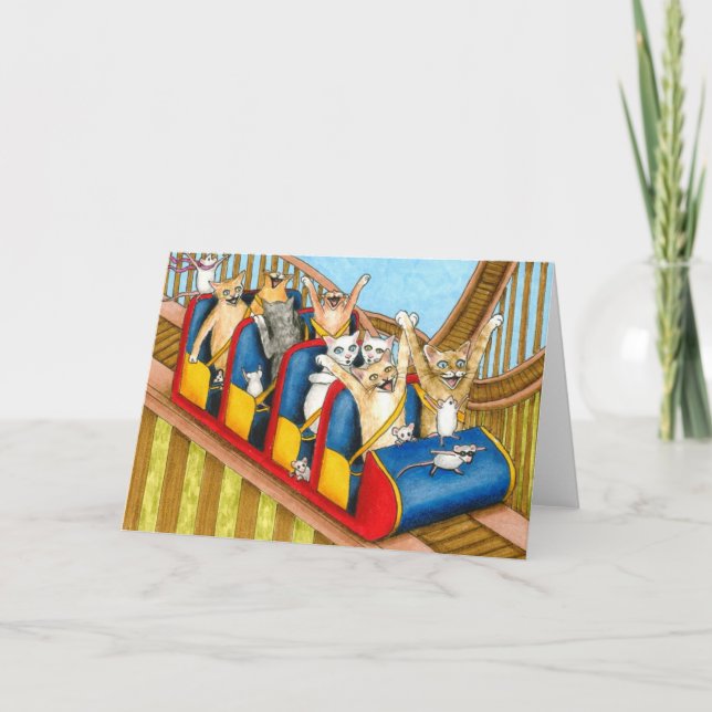 Cartão Cat 385 funny Greeting Card (Frente)