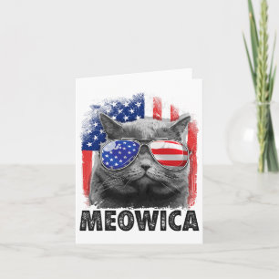 Cartão Cat. 4 De Julho Shirts Meowica Merica Men Usa Amer