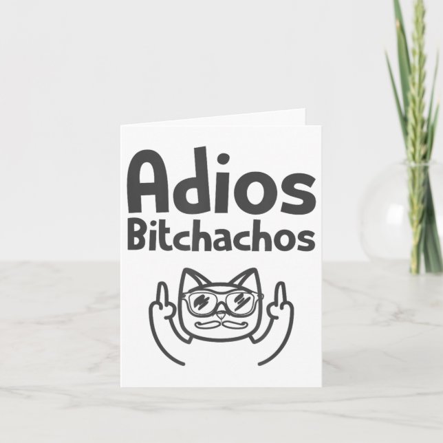Cartão Cat Adios Achos Swea Cinco de Mayo Dedo Médio _ (Frente)