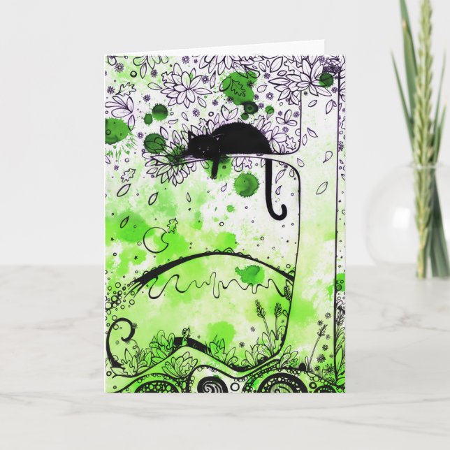 Cartão Cat Aloft - greeting card (Frente)