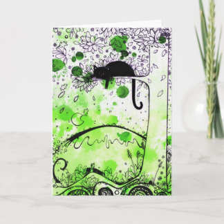 Cartão Cat Aloft - greeting card