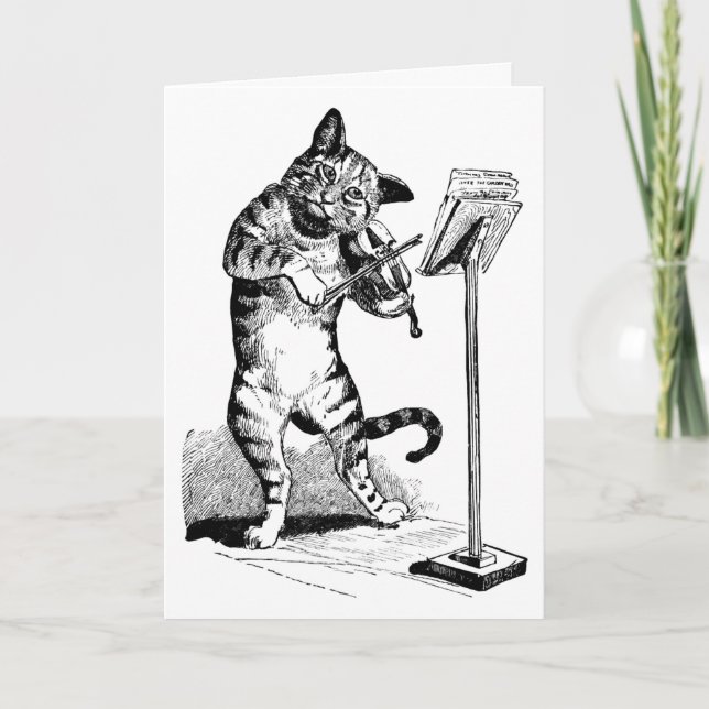 Cartão "Cat and the Fiddle" Greeting Card (Frente)
