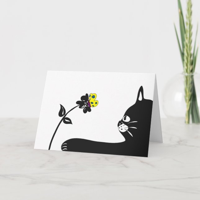 Cartão Cat Any Time Greeting Card Blank Inside (Frente)