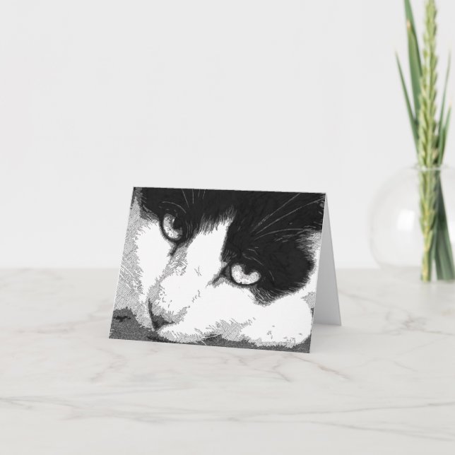 Cartão Cat Art Note Card (Frente)