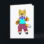 Cartão Cat as Skater with Inline skates<br><div class="desc">This design is the perfect gift for a birthday,  Christmas and other celebrations. It is suitable for women,  men and kids.</div>