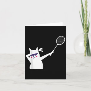 Cartão Cat Badminton Shuttle Para Mulheres Homens Criança