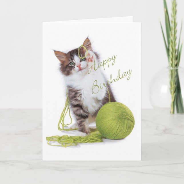 Cartão Cat Birthday Card (Frente)