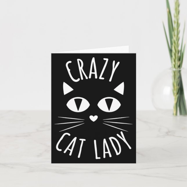 Cartão Cat Crazy Cat Lady Funny Cat Lover Mother's Day Bi (Frente)