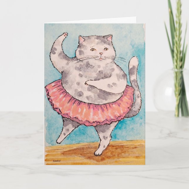 Cartão Cat Dancing Get Well card (Frente)
