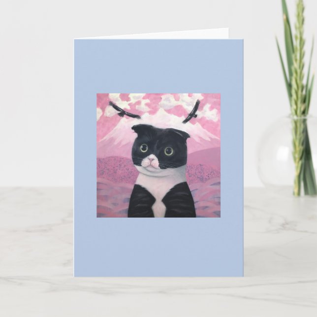 Cartão Cat Dora-chan blue #3 (Frente)