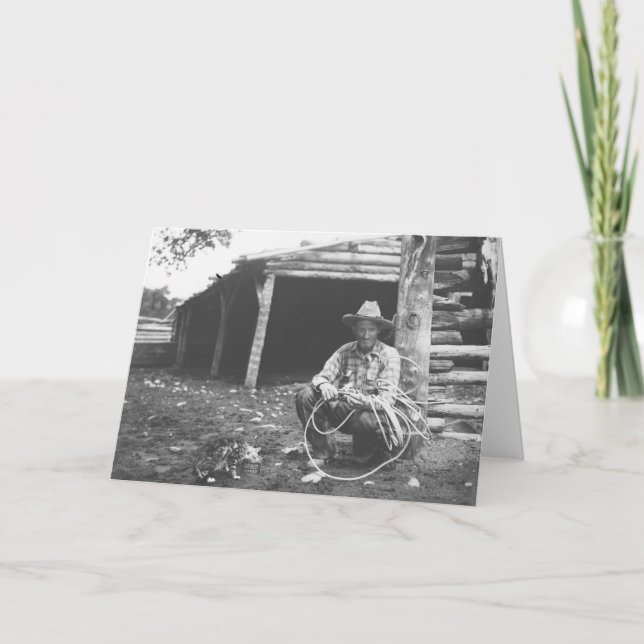 Cartão Cat eating out of a coffee can (Frente)