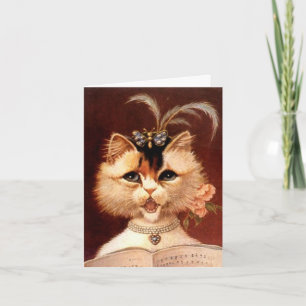 Cartão CAT ELEGANTE da SALA DE ESTAR do VICTORIAN com o