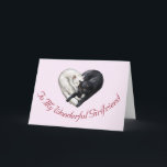 Cartão Cat Heart Girlfriend Birthday Card<br><div class="desc">If you've found your purrfect partner,  let her know this birthday with this charming birthday card,  featuring two cats in a heart-shape.</div>