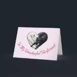 Cartão Cat Heart Girlfriend Birthday Card<br><div class="desc">If you've found your purrfect partner,  let her know this birthday with this charming birthday card,  featuring two cats in a heart-shape.</div>