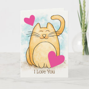 Cartão Cat I Love You Custom Greing