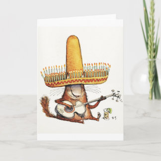 Cartão Cat in a Sombrero Card