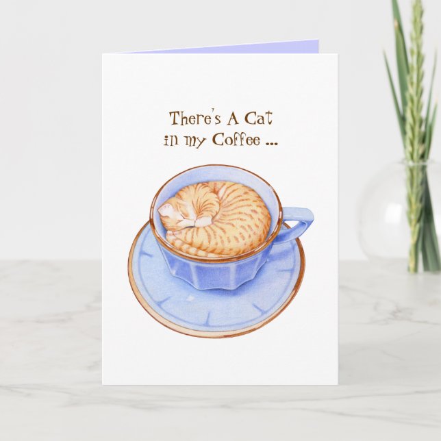 Cartão Cat in Coffee Card (Frente)