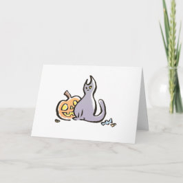 Cartão Cat & Jack-O-Lantern Greeting Card {Halloween}