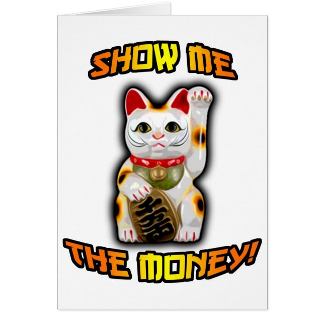 Cartão CAT JAPONÊS Maneki Neko do dinheiro (Frente)