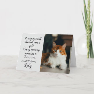 Cartão Cat Loss Sympathy Card Personalized Photo Pet Name