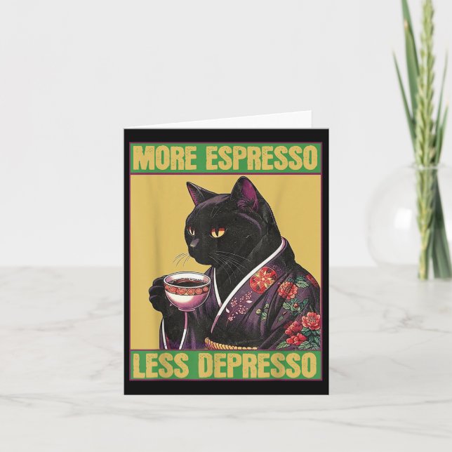 Cartão Cat Mais Espresso Menos Depresso (Frente)