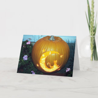 Cartão Cat Moon Pumpkin Card