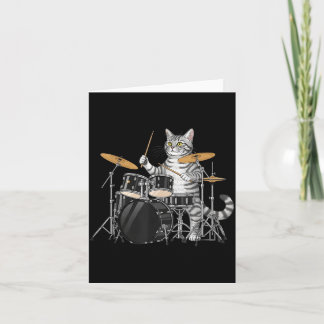 Cartão Cat Playing Drums Drumset Drumkit Drumming Drum Dr