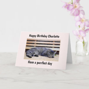 Cartão Cat Purrfect Day Birthday Card Customizable