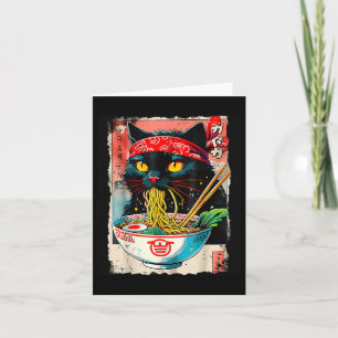 Cartão Cat Ramen Japonês Gato Funny Kawaii