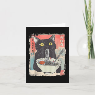 Cartão Cat Ramen Noodle Anime Japonês Ramen Kawaii