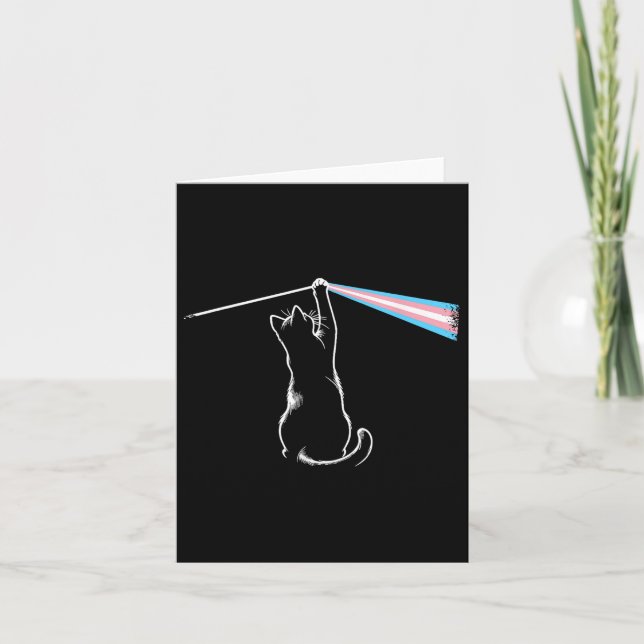 Cartão Cat Rock Music Trans Pride Lgbt Transgender Cat Lo (Frente)