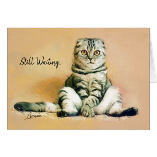 Cartão Cat Sentado Ainda Esperando   Eu Sinto Falta Do Ca