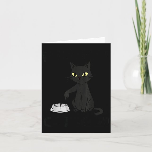 Cartão Cat Servant Funny Fur Mom Dad Pet Men Women Kids  (Frente)