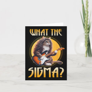 Cartão Cat Sigma Camisa Engraçada Sigma Brainrot Meme Riz