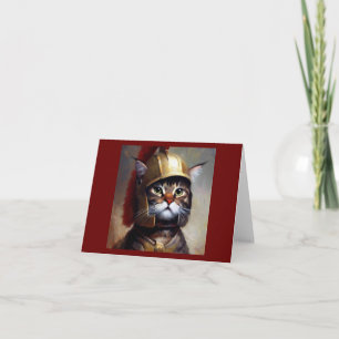 Cartão Cat Spartan Soldier