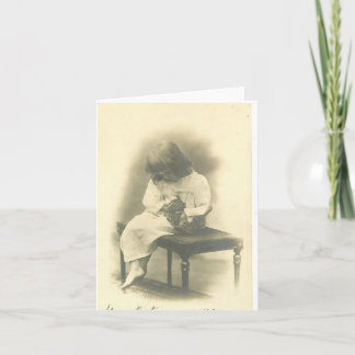 Cartão Cat Sympathy Card With Girl