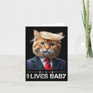 Cartão Cat Trump 9 Lives Baby
