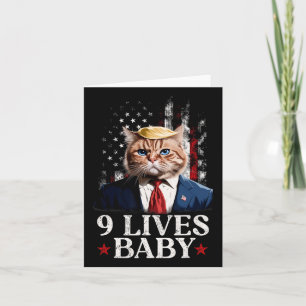 Cartão Cat Trump 9 Lives Baby Trump 2024 Win Victory Winn