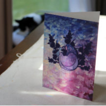 Cat Witch Moon Goddese Wiccan Cat Person Card
