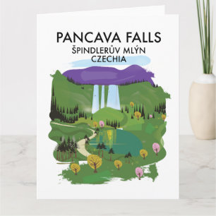 Cartão Cataratas de Pancava Špindlerův Mlýn, República Tc