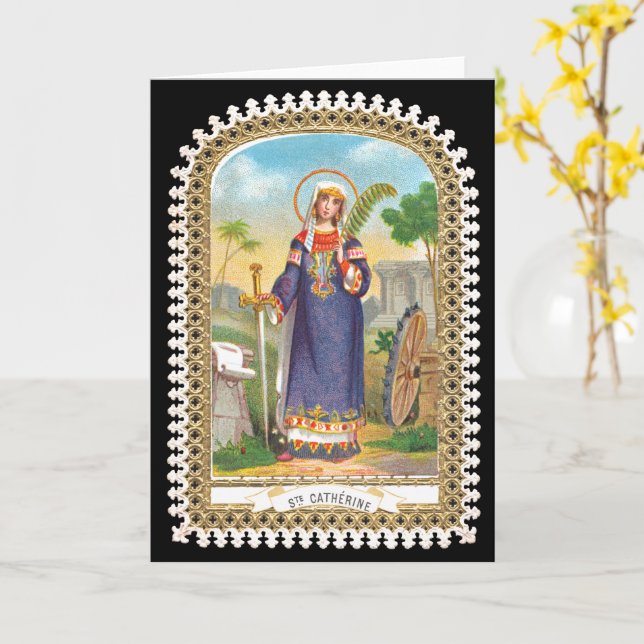 Cartão Catarina de Alexandria, vestida egípcia (Flor Amarela)