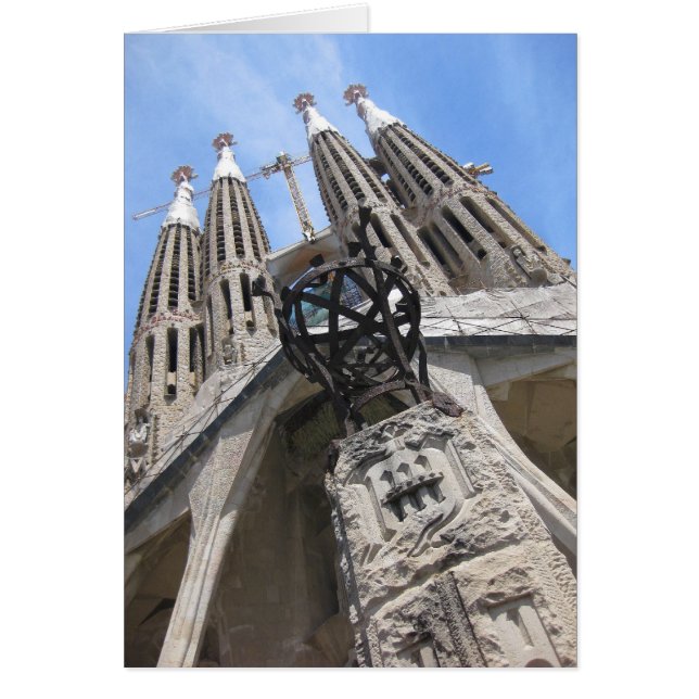 Cartão Catedral de Gaudi, Espanha de Barcelona (Frente)