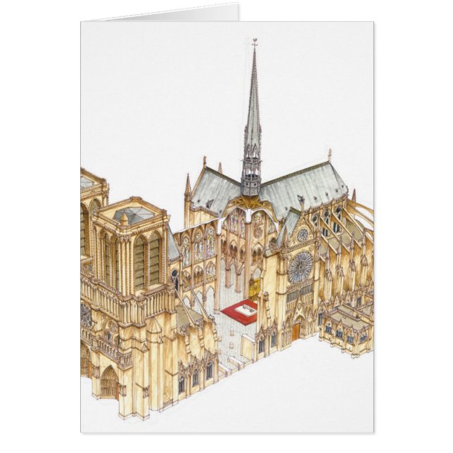 Cartão Catedral de Notre-Dame. Paris France (Frente)