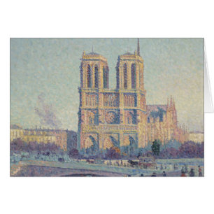 Cartão Catedral de Notre Dame Paris Pintura Clássica Fran