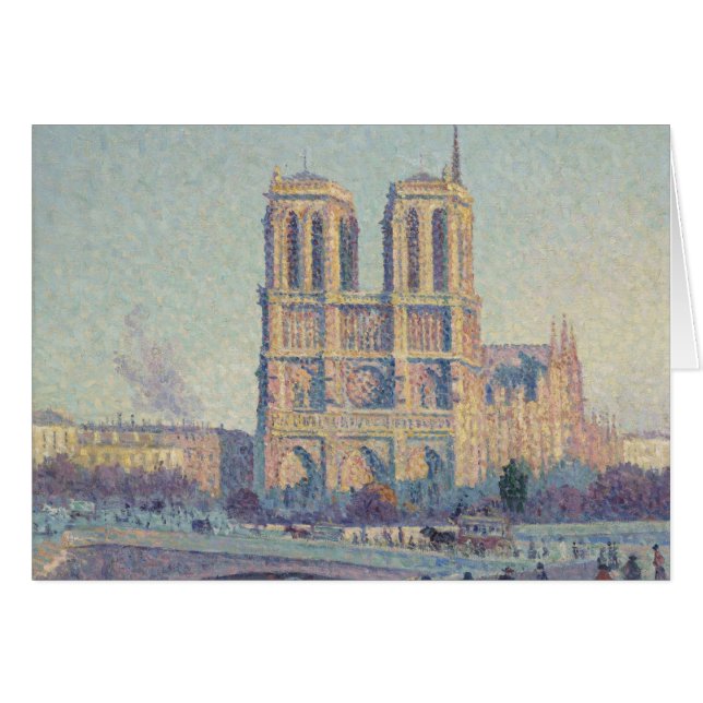 Cartão Catedral de Notre Dame Paris Pintura Clássica Fran (Frente Horizontal)