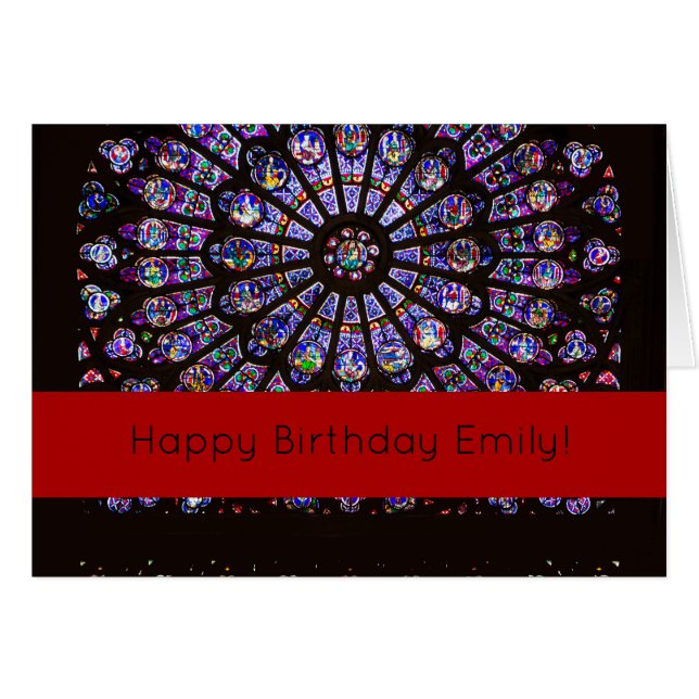 Cartão Catedral de Notre Dame, Rosa de Paris (Frente Horizontal)