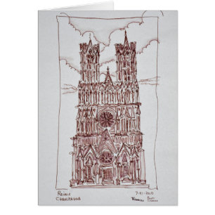 Cartão Catedral de Reims Região de Champagne, França