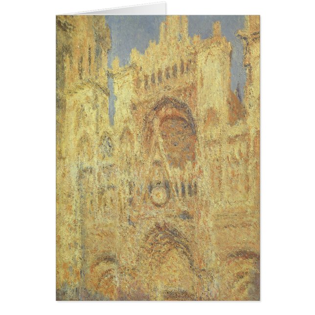 Cartão Catedral de Rouen, Sunset por Claude Monet (Frente)