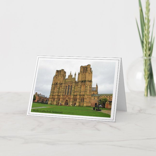 Cartão Catedral de Ruas Andrew, Wells, Somerset (Frente)
