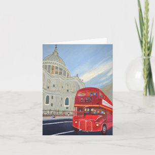 Cartão Catedral de São Paulo e ônibus de Londres greecard